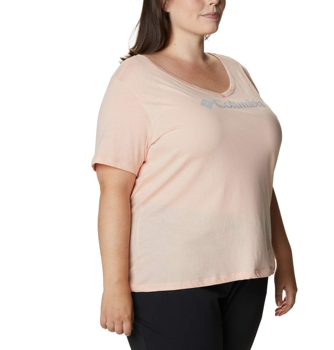 Columbia Women's Mount Rose Relaxed Fit Short Sleeve T-Shirt - Soft Jersey Cotton Blend Top for Casual Wear, Hiking & Outdoor Activities