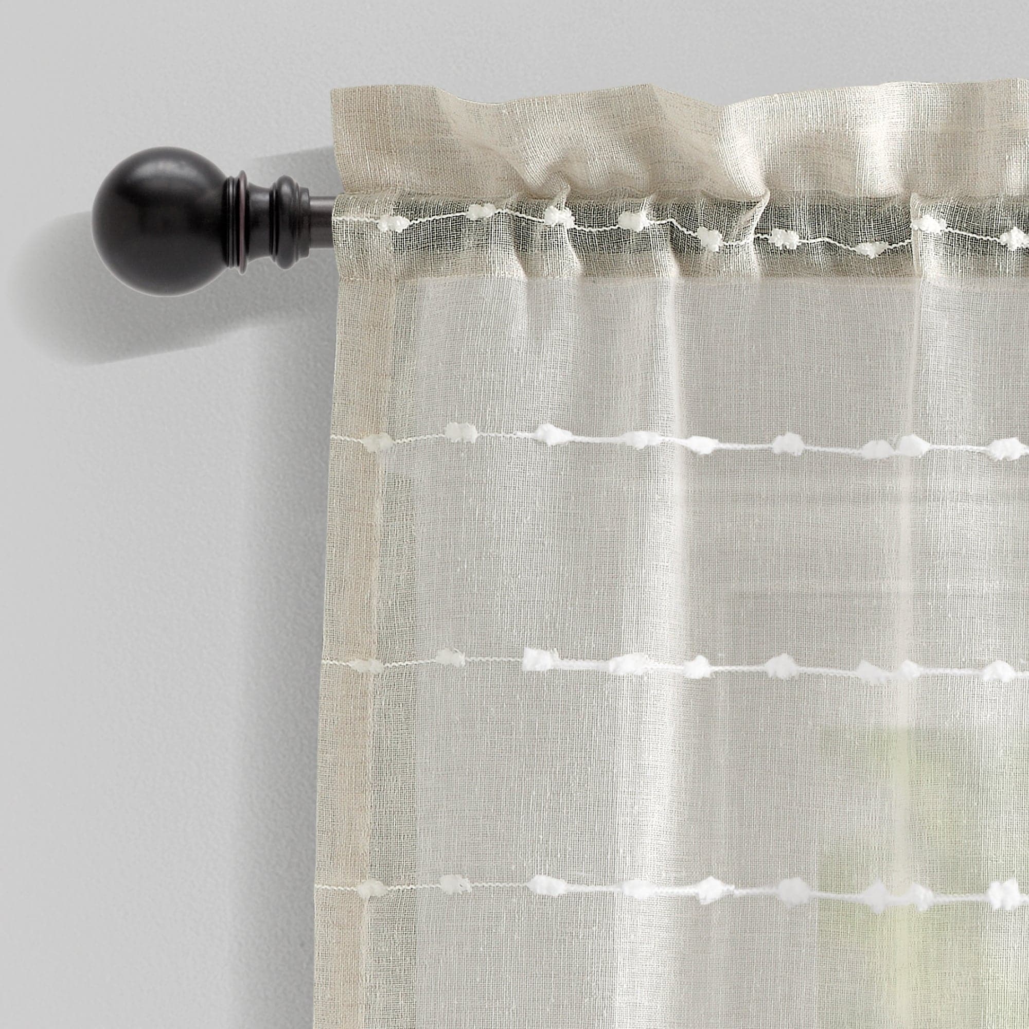 Farmhouse Style Textured Sheer Window Valance - Rustic Curtain Top for Living Room, Bedroom & Kitchen Decor