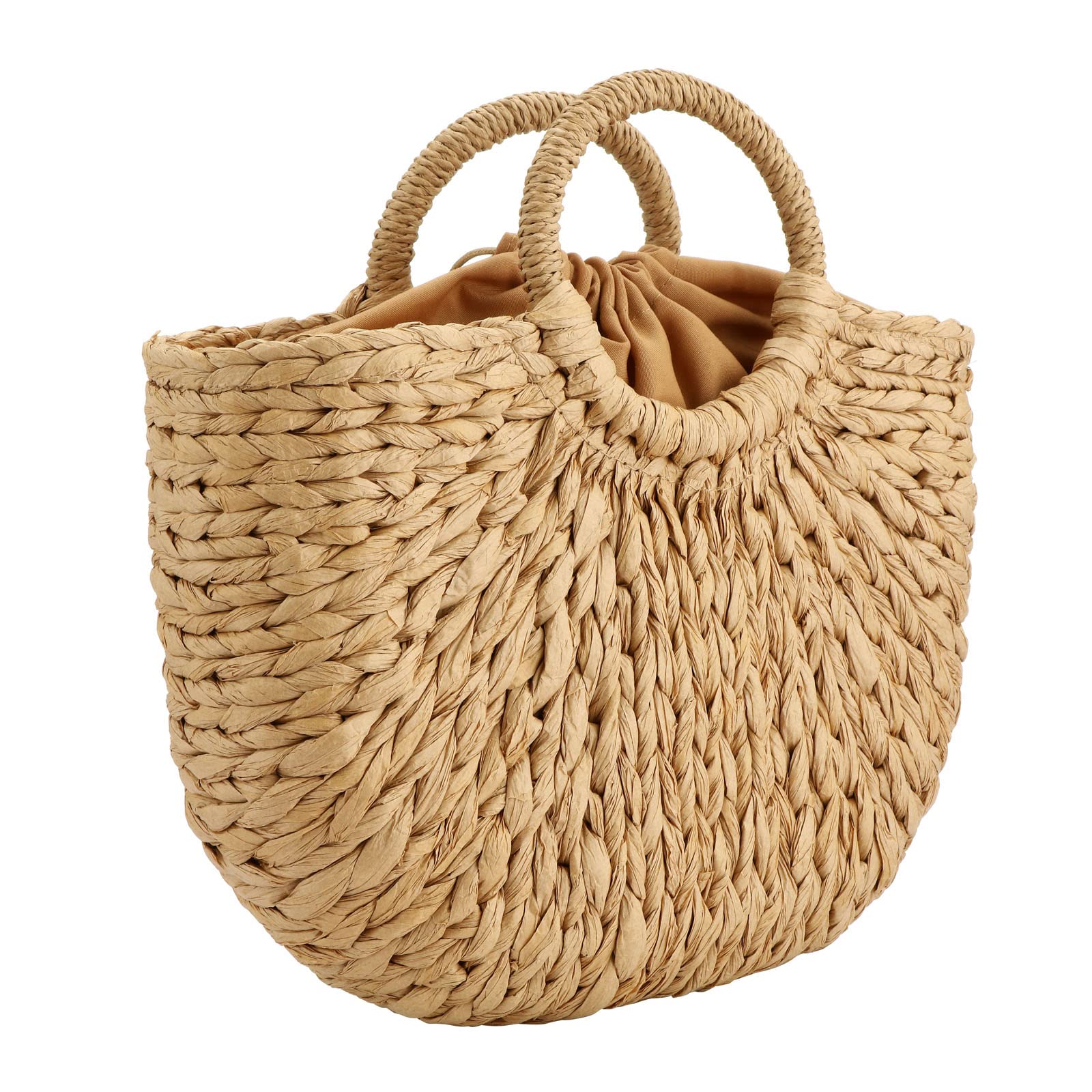 Stylish Handwoven Rattan Straw Tote Bag for Women - Vintage Beach Clutch with Handle, Perfect for Summer Outings, Picnics, and Seaside Vacations