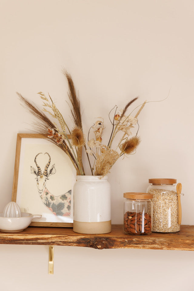 Idilica Stoneware Utensil Holder - Cream Kitchen Organizer for Spoons, Forks & Cooking Tools - Perfect for Countertop Storage & Home Decor