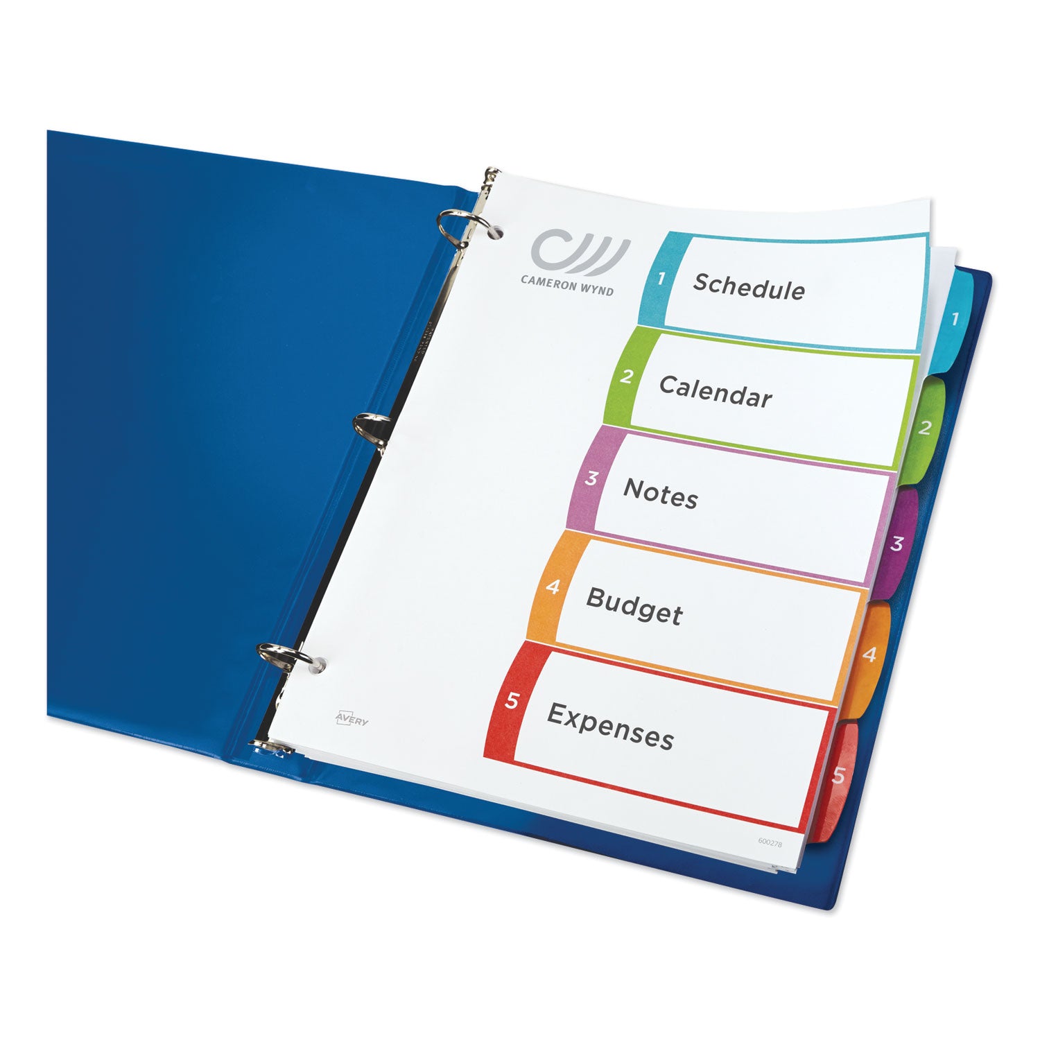 Avery Customizable 5-Tab Index Dividers with Color Tabs - 11