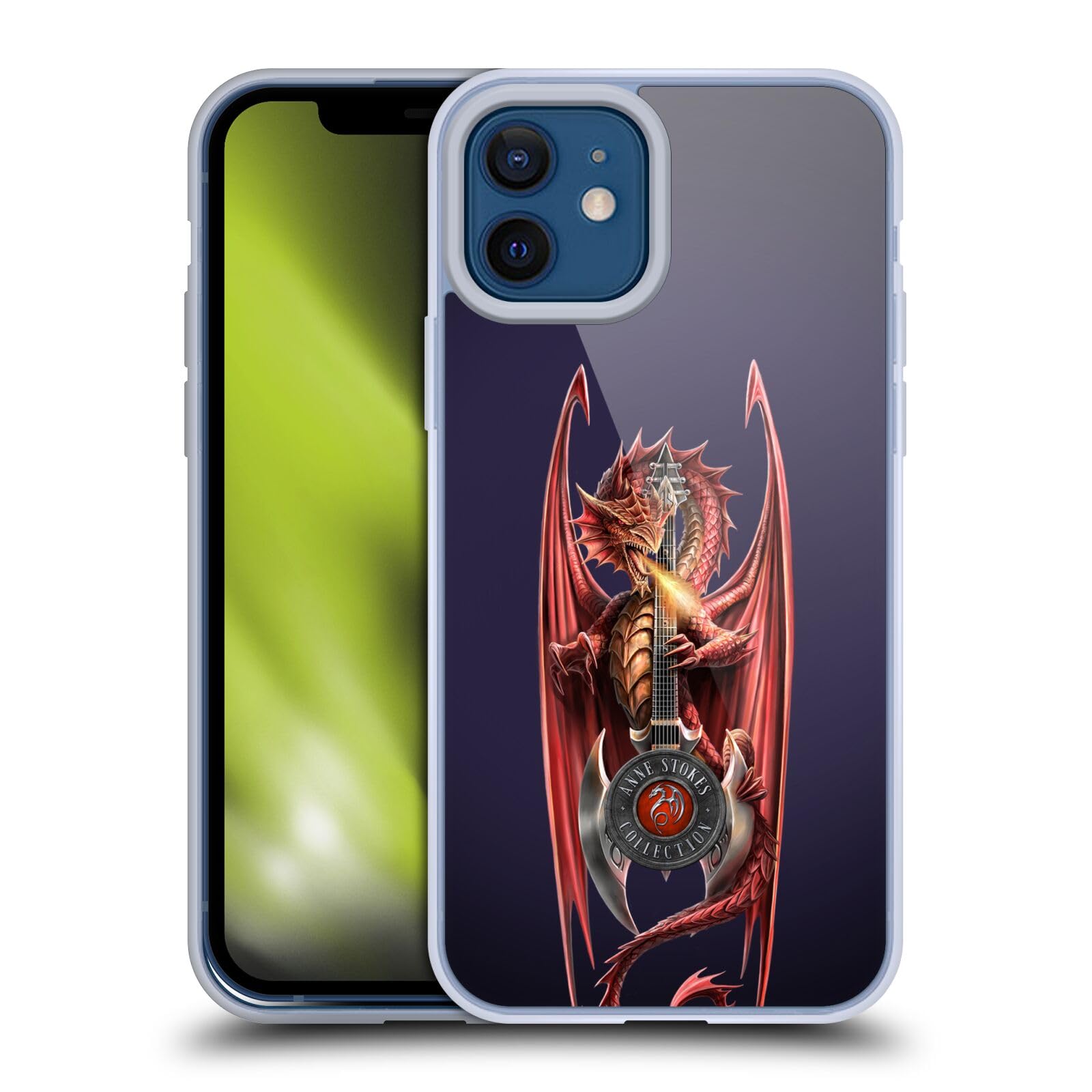 Officially Licensed Anne Stokes Power Chord Dragons Soft Gel Case for Apple iPhone 12 & iPhone 12 Pro - Durable Protective Phone Cover for Music Lovers & Fantasy Fans