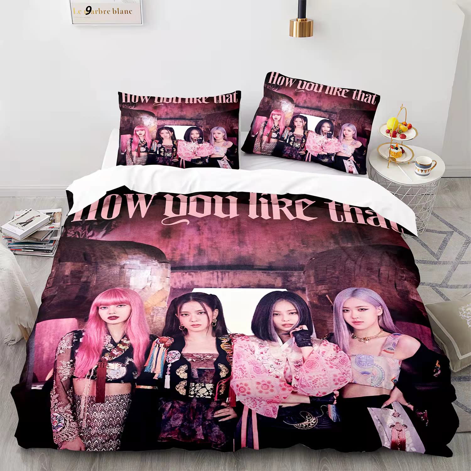 3D Printed Korean Girl Group Duvet Cover Set - Kpop Bedding for Kids & Teens (Twin, Full, King) - Soft Comforter Cover with 2 Pillowcases - Perfect for Fan Rooms, Dorm Decor & Birthday Gifts
