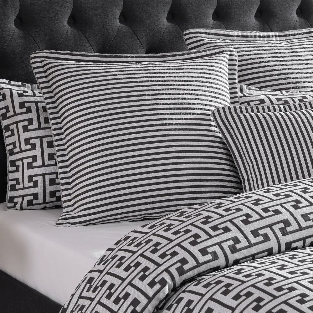 Constantine Gunmetal Quilt Cover Set - Super King Size Luxury Bedding | Perfect for Master Bedrooms & Guest Rooms