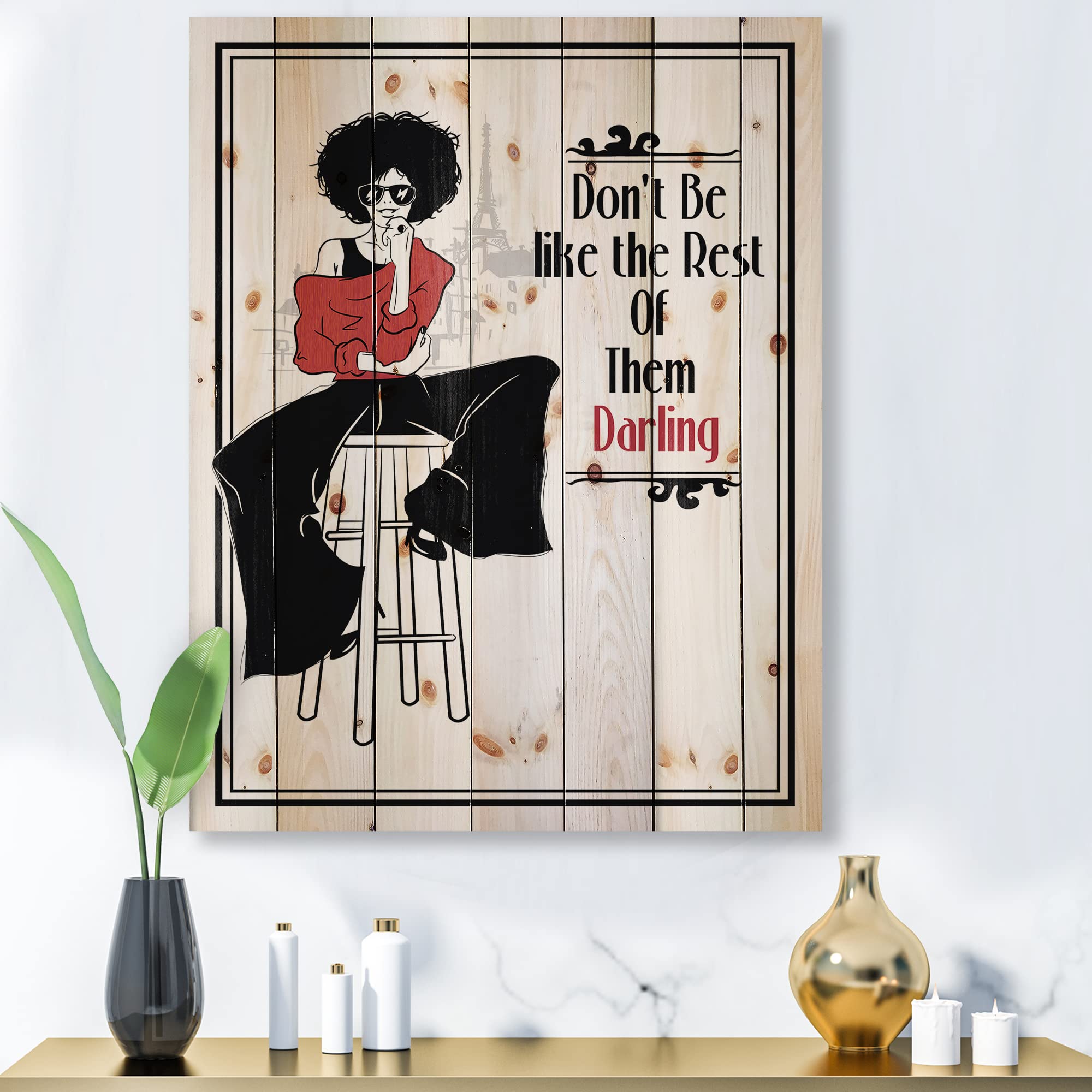 Modern Wood Wall Art - Red Pine Decor for Home & Office