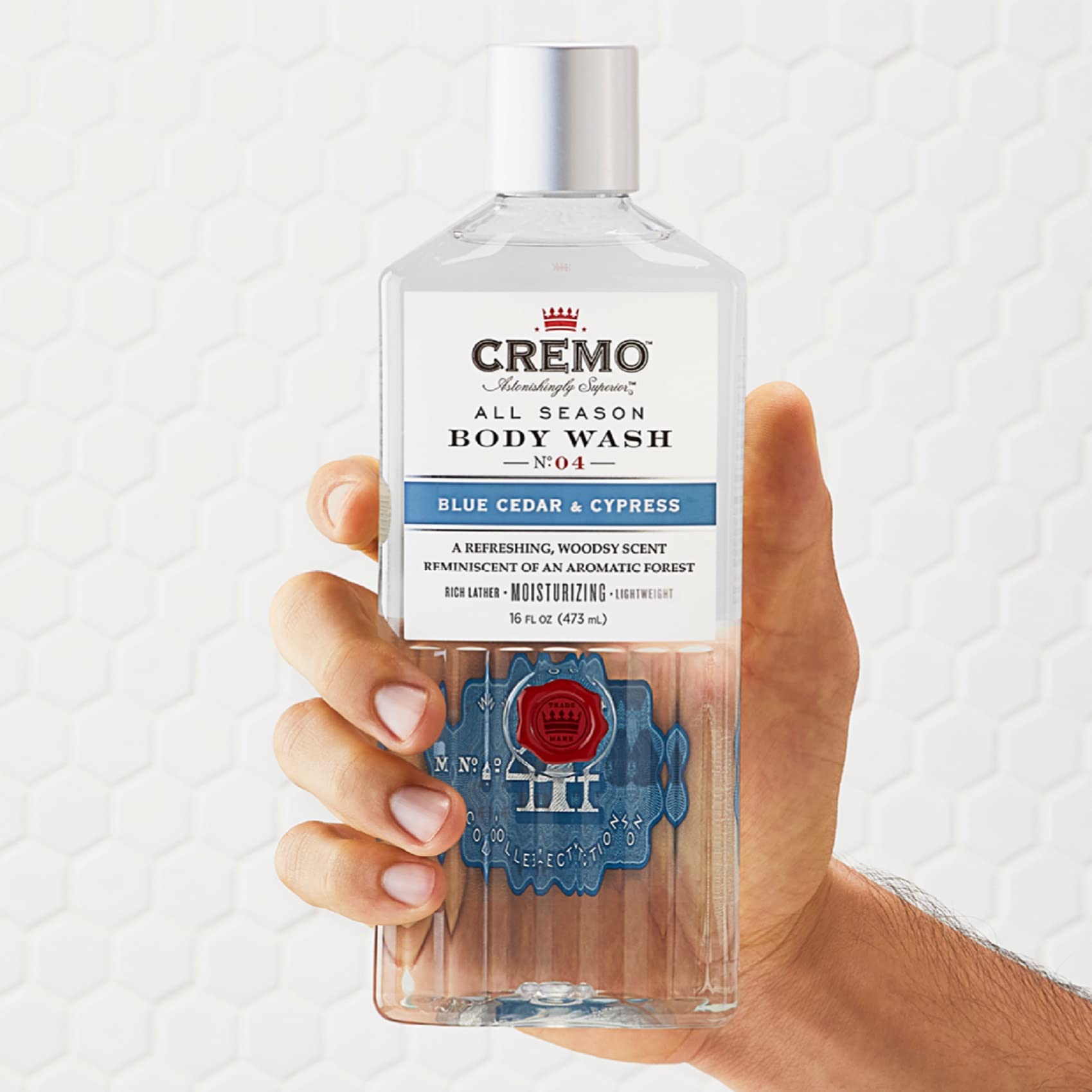 Premium Cremo Men's Body Wash Gift Set - 16oz Woodsy Blue Cedar & Cypress + Kentucky Bourbon Vetiver Oak Scented Shower Gel for Men | Luxury Bath & Grooming Essentials for Daily Use, Travel & Gifts