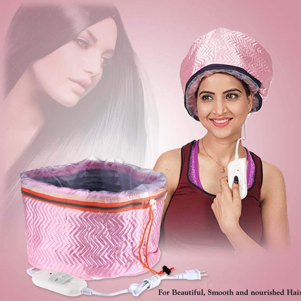 THEODORE Thermal Hair Spa Cap with Beauty Steamer - Nourishing Heating Treatment for Deep Conditioning - Professional Hair Care Steam Cap for Women (Pink) | Perfect for At-Home Salon Treatments & Damaged Hair Recovery
