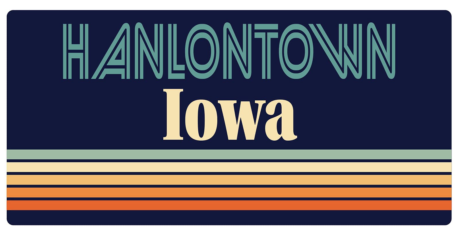 Hanlontown Iowa Retro Fridge Magnet 5 x 2.5 Inch - Vintage Souvenir & Decorative Gift for Refrigerator, Office, Home & Travel Memories