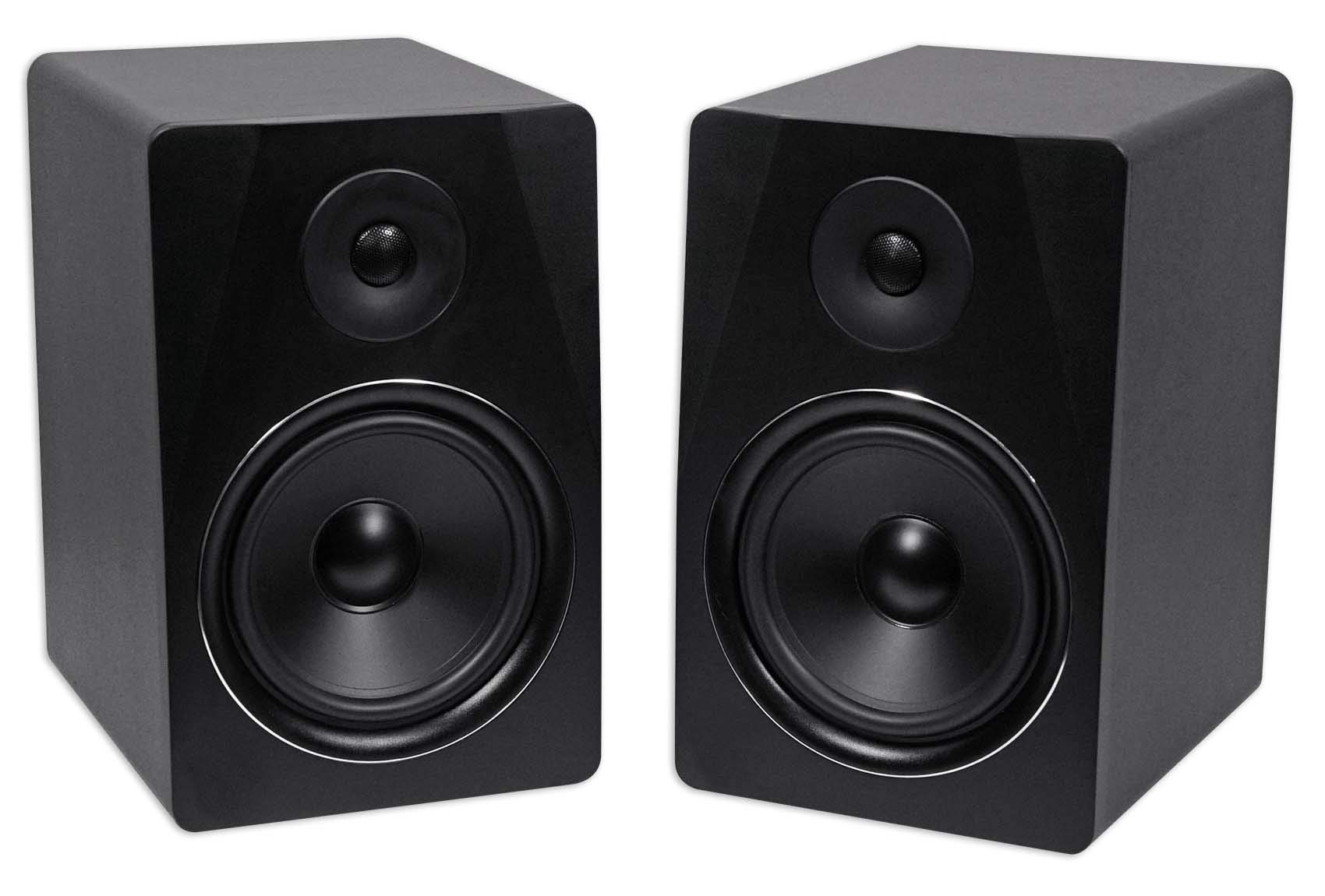 Rockville APM8B 8 Inch 500W Powered Studio Monitor Speakers with Stands, Isolation Pads & Headphones - Professional Audio Setup for Home Recording, DJing, Music Production