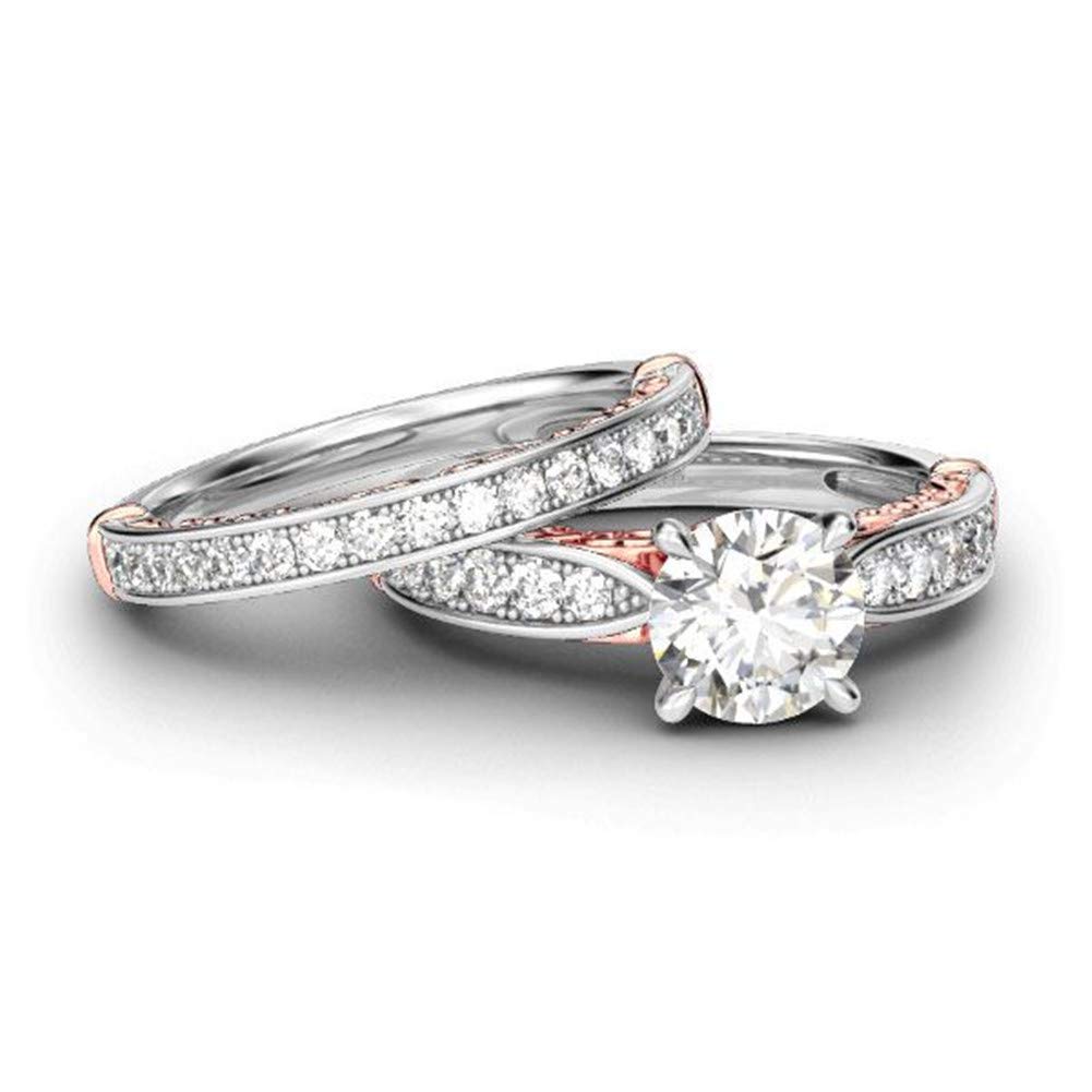 Jeulia 5 Carat Halo Solitaire Engagement Ring for Women - 18k Gold Plated Wedding Ring Set with Round Diamond & Cubic Zirconia - CZ Solitaire Anniversary Promise Rings - Romantic Gift for Her - Perfect for Proposals, Weddings, Anniversaries & Special Occasions