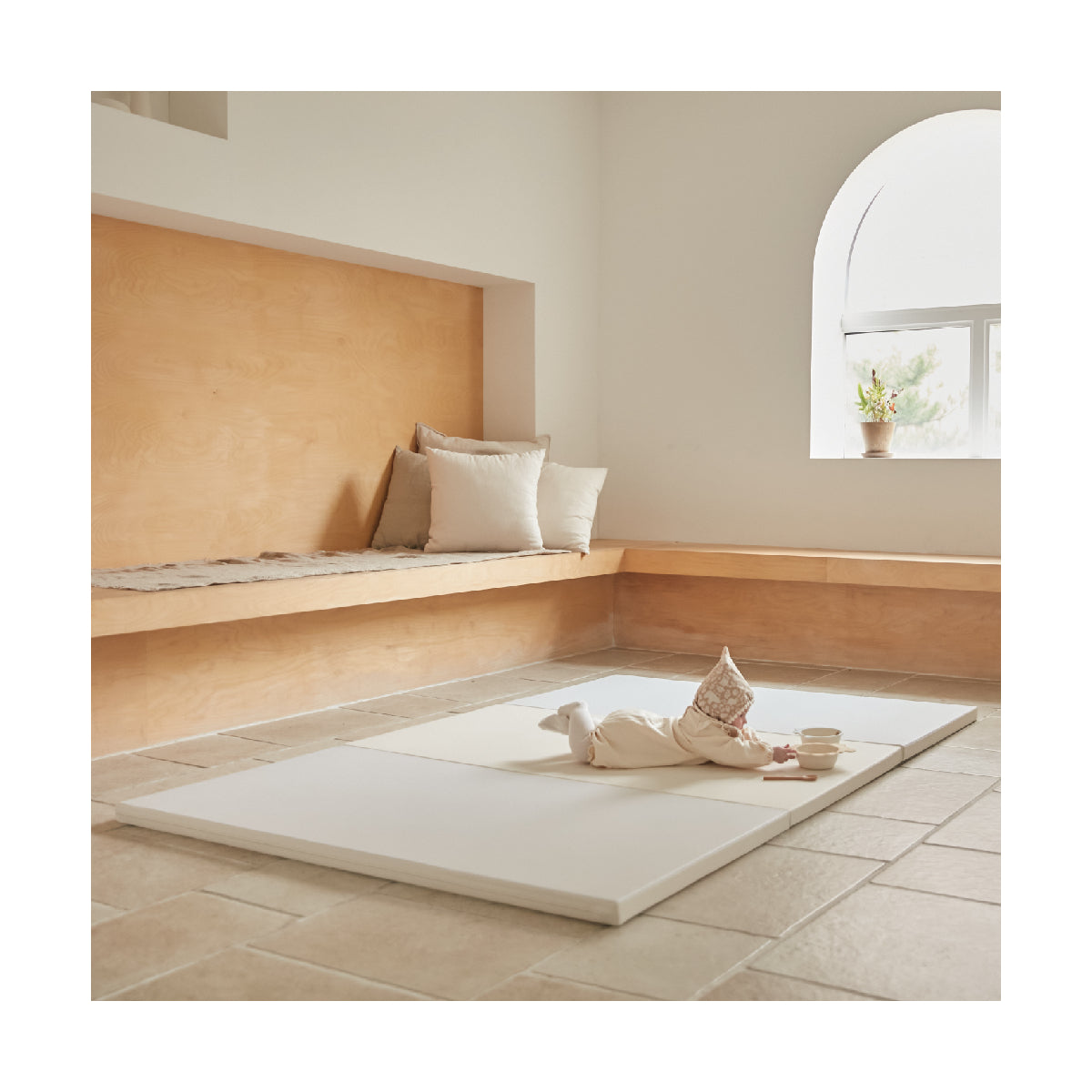 Caraz 9+1 Baby Play Mat - Non-Toxic Foam Floor Tiles for Nursery & Playroom - Soft, Safe & Washable for Crawling & Toddler Playtime