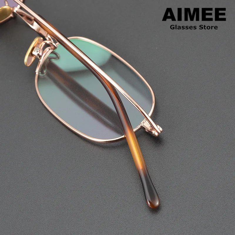 Unisex Titanium Square Oval Eyeglasses 6119 - Lightweight & Durable Full Rim Frames for Men & Women - Perfect for Work, Reading & Everyday Wear