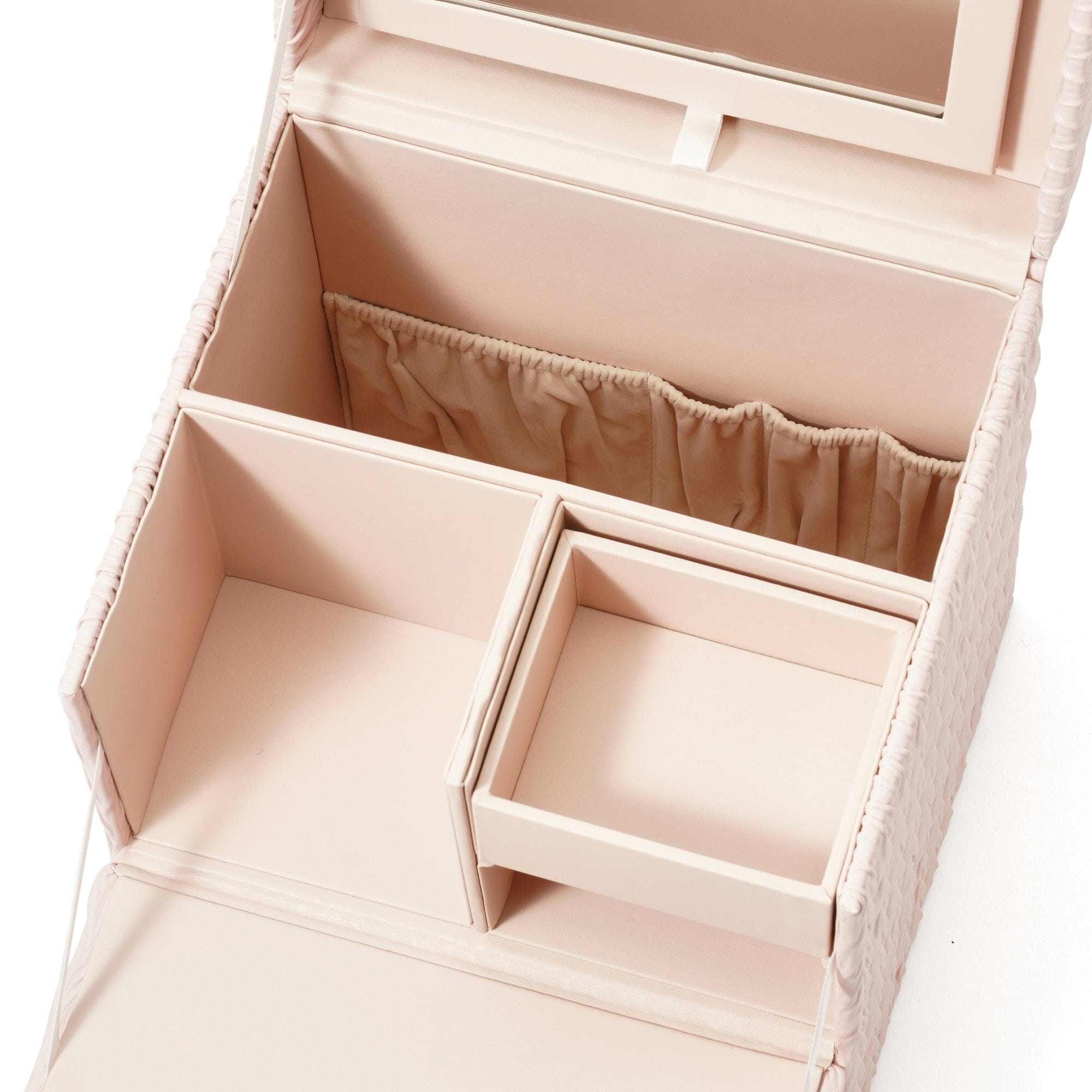 Pink Embossed Cosmetic Box - Elegant Makeup Storage for Travel, Home & Gift Giving | Durable & Stylish Beauty Organizer