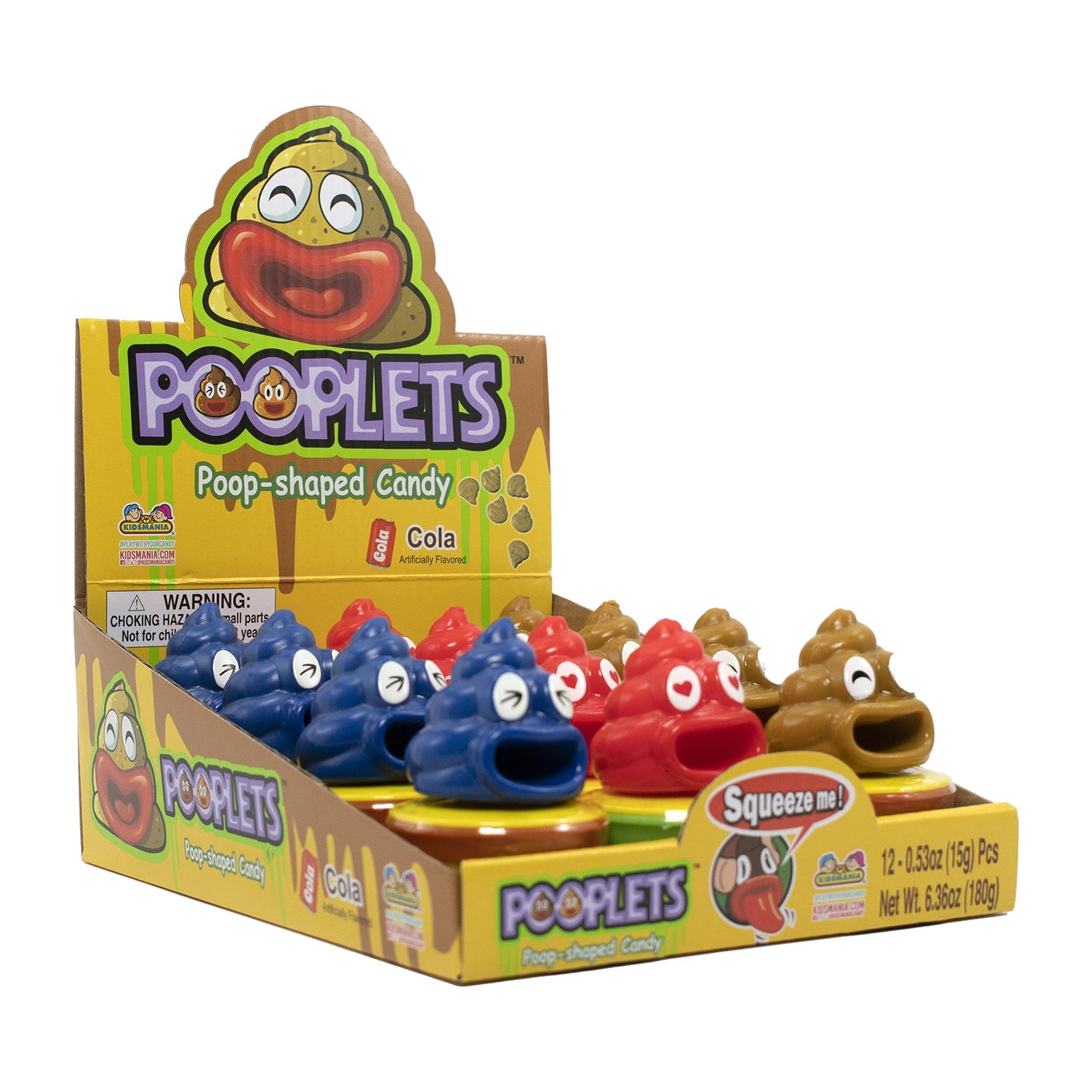 Kidsmania Pooplets Candy - 12 Count Box | Fun & Tasty Treats for Kids Birthday Parties, Halloween & School Snacks