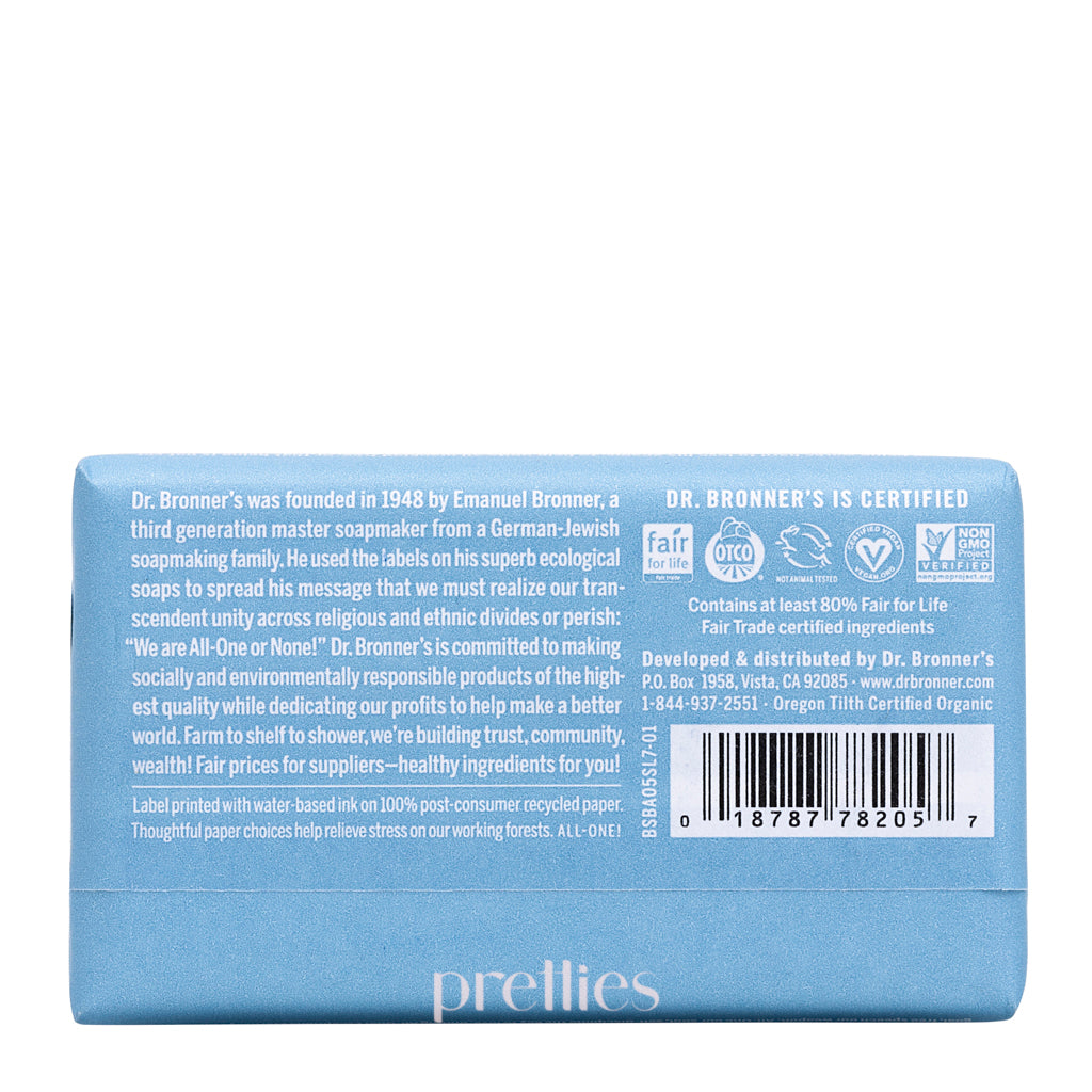 Dr. Bronner's Organic Baby Unscented Bar Soap - 140g, Hypoallergenic & Gentle for Sensitive Skin - Perfect for Newborns, Infants & Toddlers Bath Time