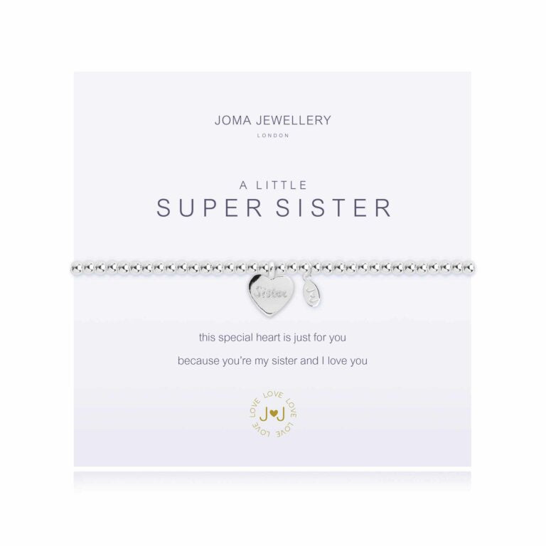 Joma Jewellery Bracelet - A Little Super Sister Charm Bracelet for Women | Elegant & Stylish Gift for Sister, Daughter, or Friend | Perfect for Everyday Wear & Special Occasions
