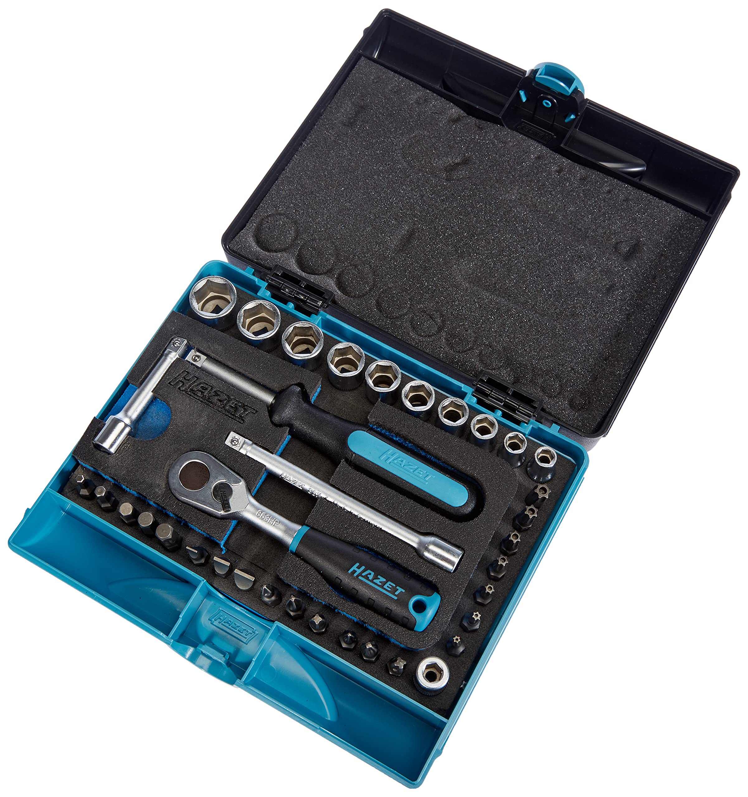 Hazet 853-1 36-Piece Professional Socket Set - Metric & SAE Sizes for Automotive Repair & DIY Projects