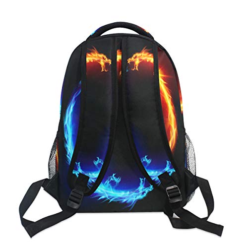 ALAZA Blue and Red Fiery Dragon Backpack - Durable College School Travel Shoulder Bag for Students & Commuters | Perfect for Hiking, Campus Life & Daily Use