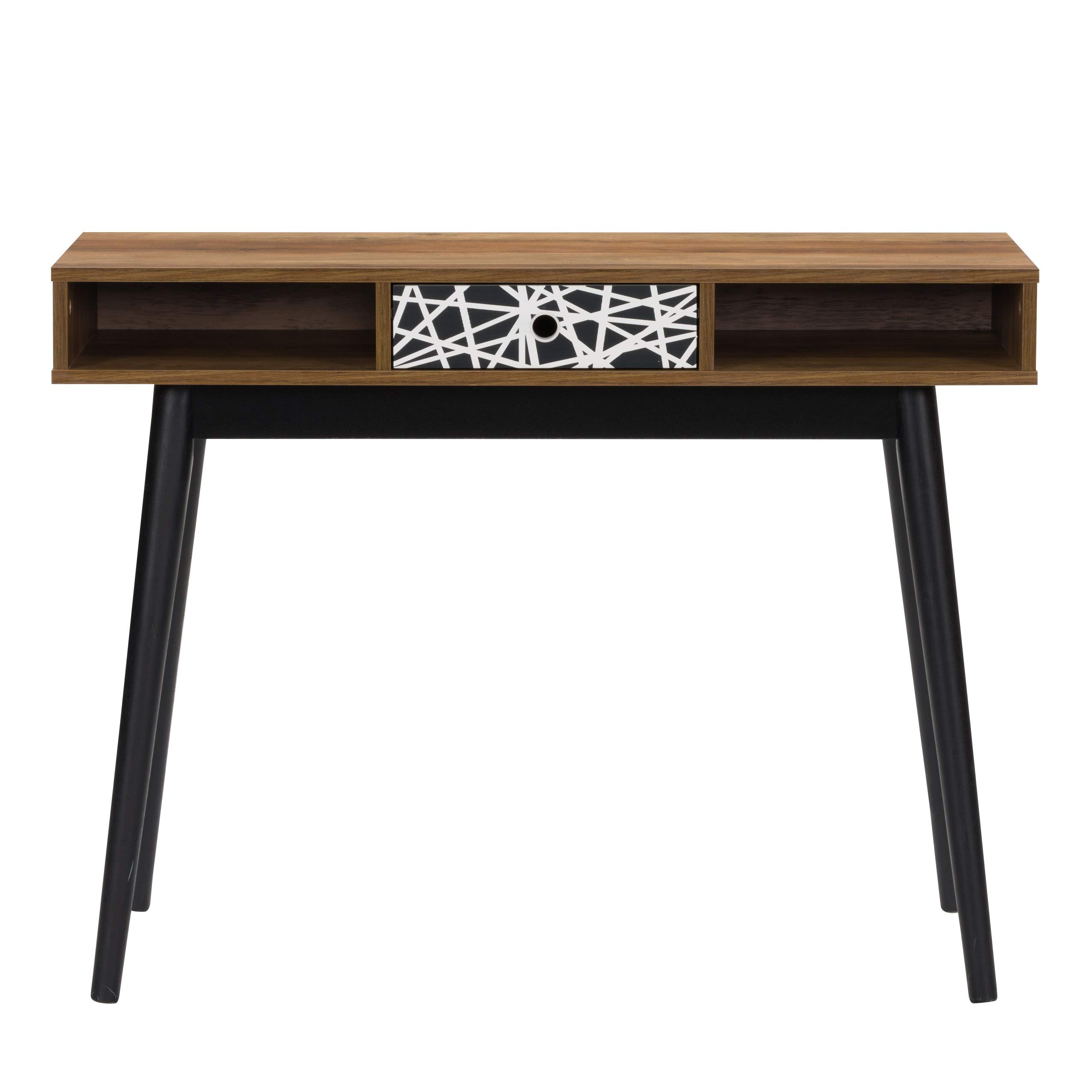 CorLiving Acerra Entryway Table with Drawer - Rustic Brown Wood Console Table, Small Desk for Hallway, Living Room & Office - Perfect for Storage & Home Decor