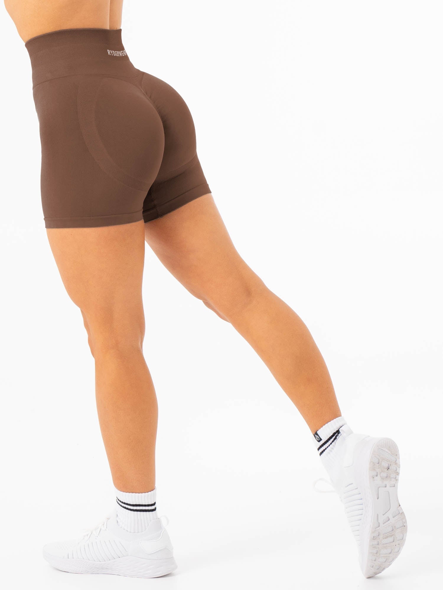 Lift 2.0 BBL Seamless Workout Shorts for Women - High Waisted Butt Lifting Gym Leggings - Espresso Brown - Perfect for Yoga, Running & Fitness Training