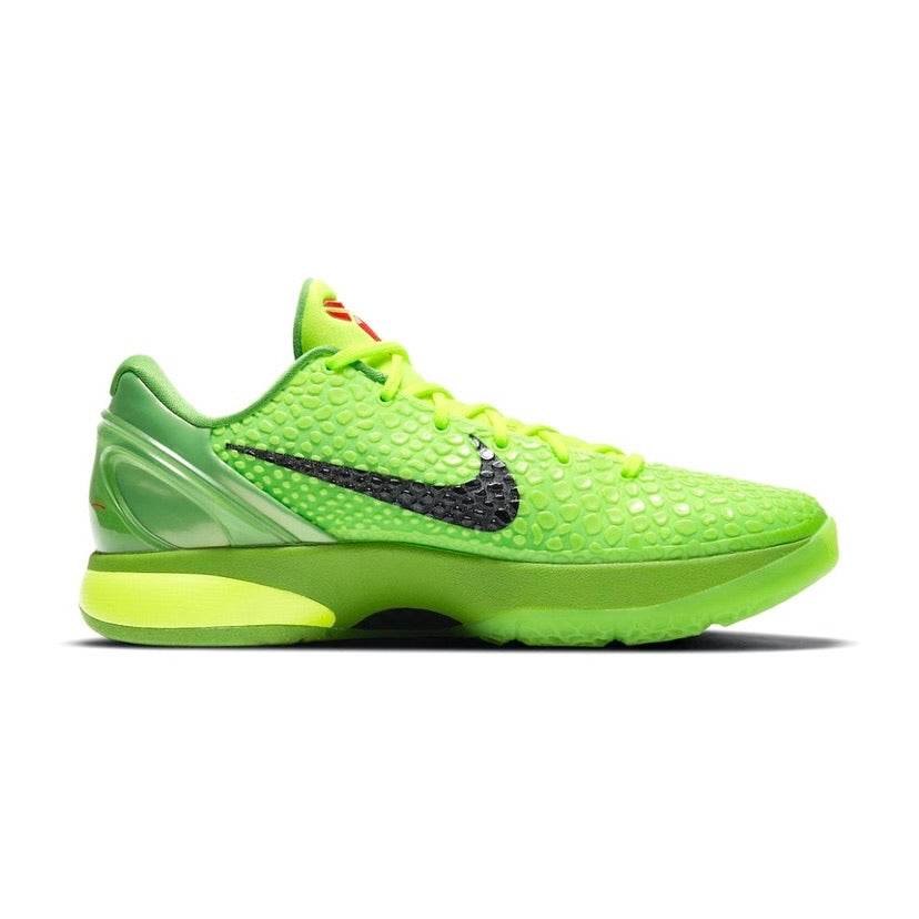 Kobe 6 Protro Grinch Basketball Shoes - Apple Green, Black, Volt & Crimson Colorway | High-Performance Court Shoes for NBA Fans & Streetwear Enthusiasts | Perfect for Basketball Games, Training & Sneaker Collection