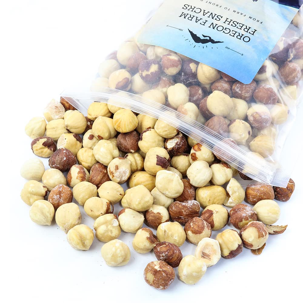 Premium Oregon Farm Fresh Roasted Hazelnuts - Lightly Salted Natural Snacks with Sweet Buttery Flavor - Healthy Nutritious Hazelnut Snack Pack (16oz) - Perfect for Office Snacks, Holiday Gifting & Healthy Lifestyle