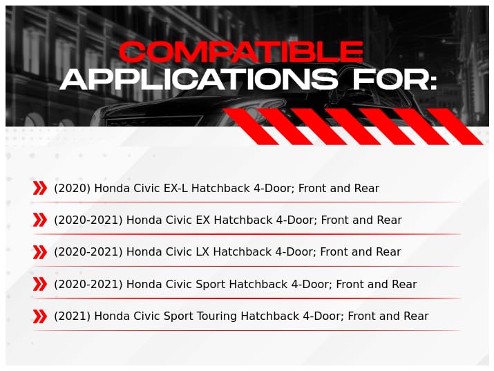 R1 Concepts Complete Front & Rear Brake Kit with Ceramic Pads & Rotors - Compatible with 2020-2021 Honda Civic | Premium Braking Performance for Daily Commute & Highway Driving