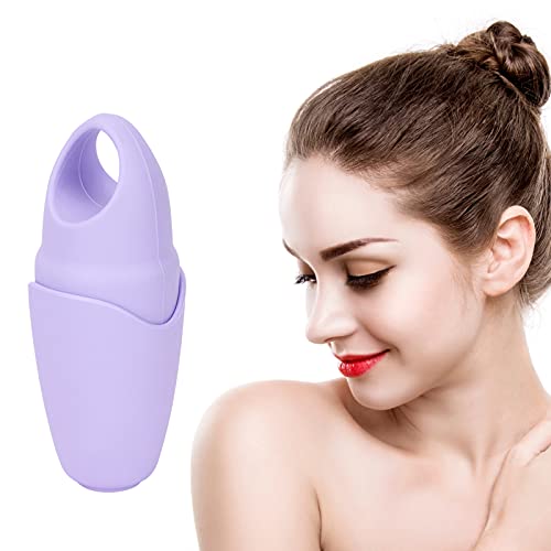**Purple Silicone Ice Roller for Face - Cold Massage Cup & Cooling Roller to Reduce Puffiness, Stress Relief - Use with Serum & Cream for Skincare at Home or Travel**