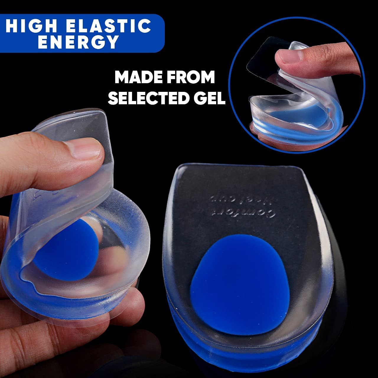 NAPPWE Silicone Heel Pads for Shoes - Cushioned Support Insoles for Heel Pain Relief, Height Increase & Shoe Bite Protection - Comfortable Foot Care for Men & Women (Perfect for Work, Sports & Daily Walking)
