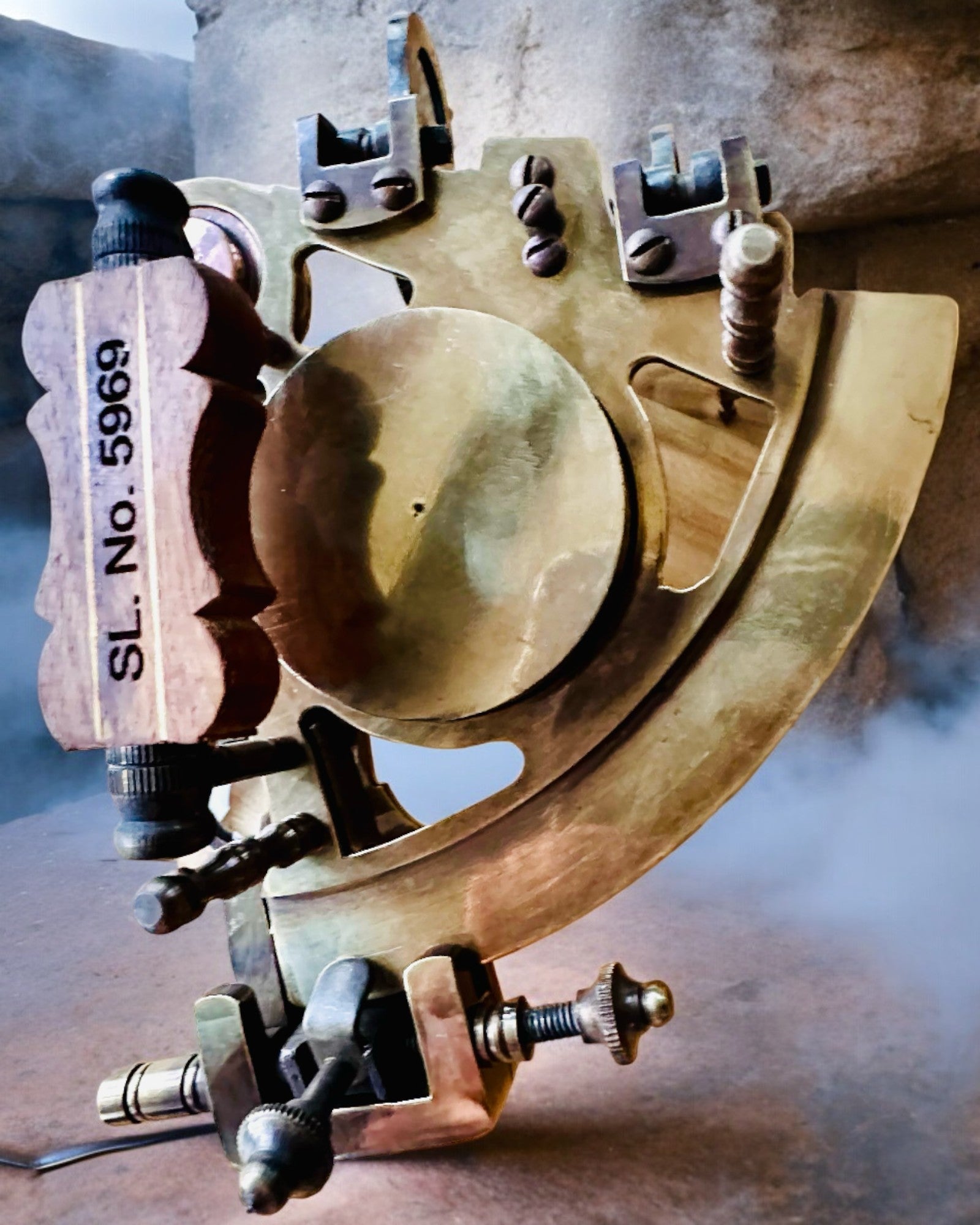 Premium Engraved Sextant with Antique Compass - Custom Name & Date - Perfect for Nautical Decor, Marine Navigation & Unique Gifts for Sailors