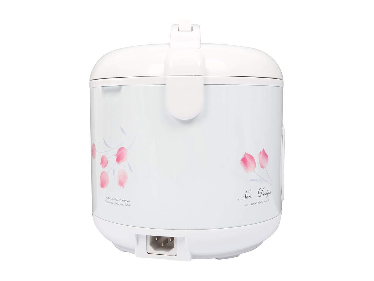 TRC-04 5-Cup Rice Cooker with Steam Basket - Cool Touch Exterior, Automatic Keep Warm Function - Perfect for Small Kitchens, Dorms & Office Lunch Prep (White)