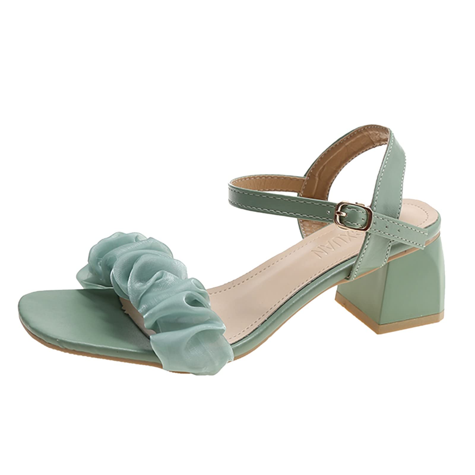 Women's Chunky Heel Sandals - Open Toe Buckle Strap Summer Casual Shoes for Women | Dressy & Comfortable for Beach, Party, and Daily Wear
