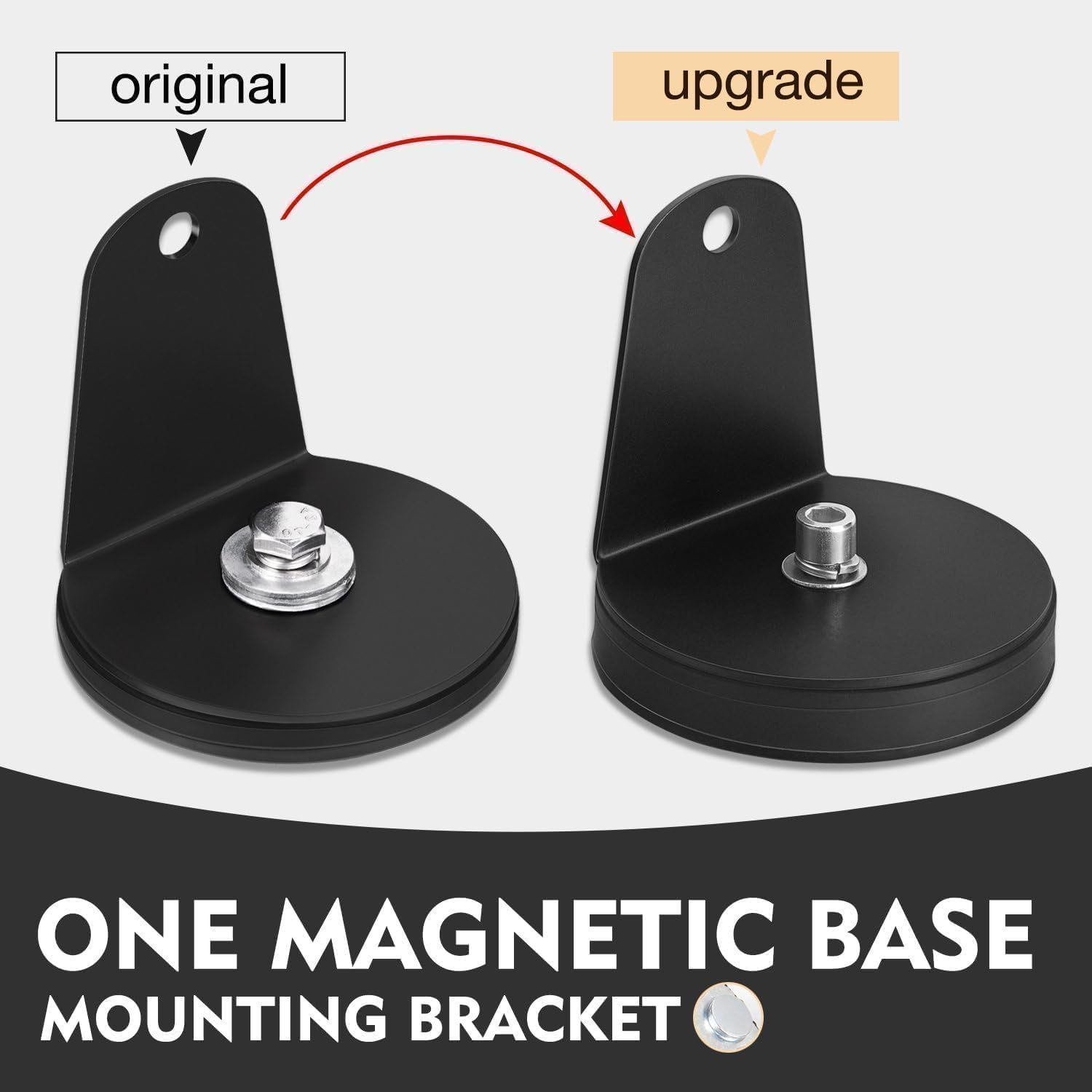 2pcs Magnetic Base Mounting Brackets - Powerful Suction Holder for LED Light Bars, Pods & Off-Road Driving Lights - Perfect for 4x4 Trucks, ATVs & Off-Road Vehicle Lighting Installation