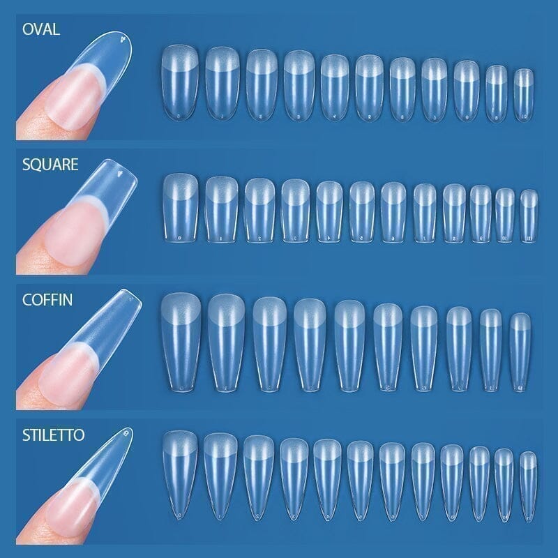 120pcs M Coffin Full Cover Clear False Nail Tips - Long Lasting Press On Nails for Salon Quality Manicure at Home | Perfect for Parties, Weddings & Special Occasions