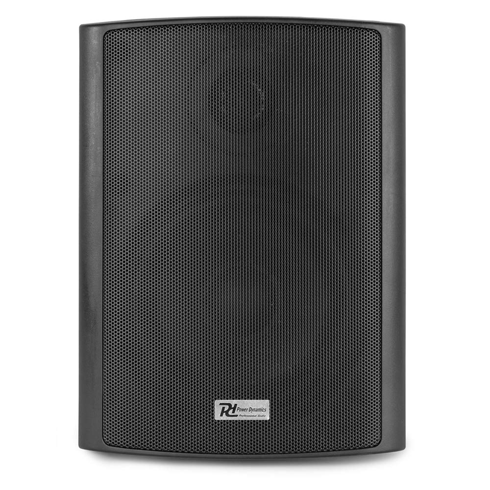 Power Dynamics Wall Mount Bluetooth Speakers - Weatherproof IPX5 Outdoor Sound System with Built-in Amplifier, Stereo Audio & AUX Input - Perfect for Patio, Garden & Poolside Entertainment (Black, Mounting Brackets Included)