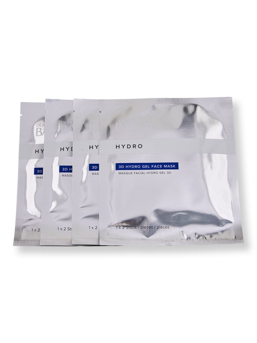 Babor HydroRX 3D Gel Face Mask 4 Pack - Hydrating & Plumping Facial Sheet Mask for Glowing Skin | Perfect for Spa Night, Self-Care Routine & Travel Skincare Essentials