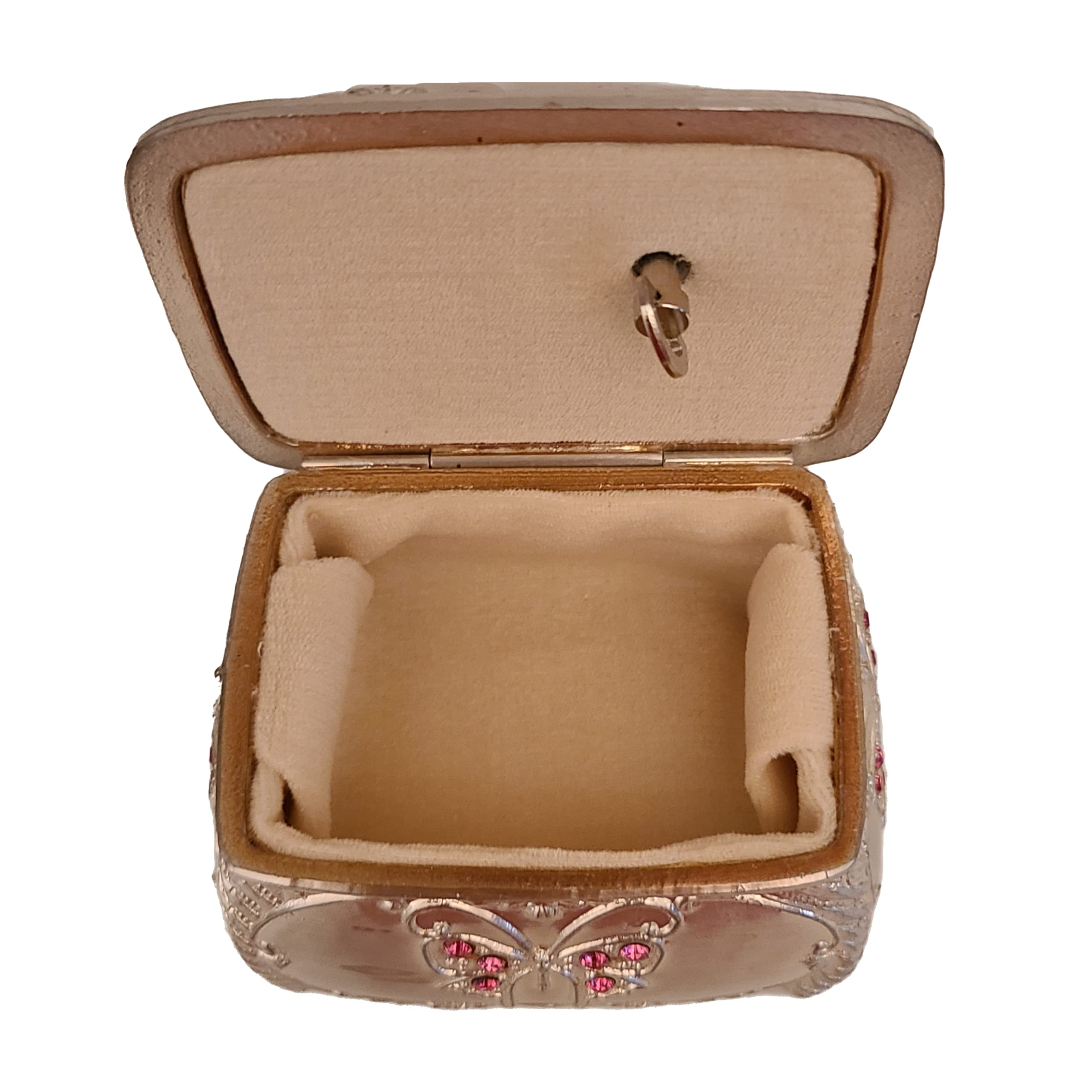 Elegant Silver & Pink Jeweled Music Box with Austrian Crystals - Phantom of the Opera Musical Jewelry Storage - Perfect for Gift Giving, Home Decor & Collectibles
