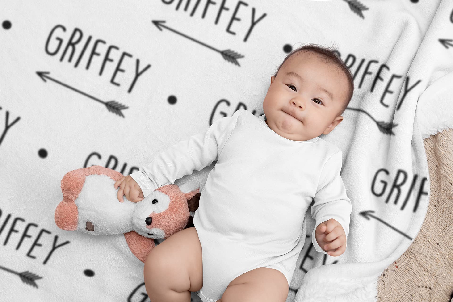 Personalized Baby Blanket with Name - Custom Embroidered Blankets for Boys & Girls, Newborns & Kids - Perfect for Nursery, Gifts, and Photo Shoots