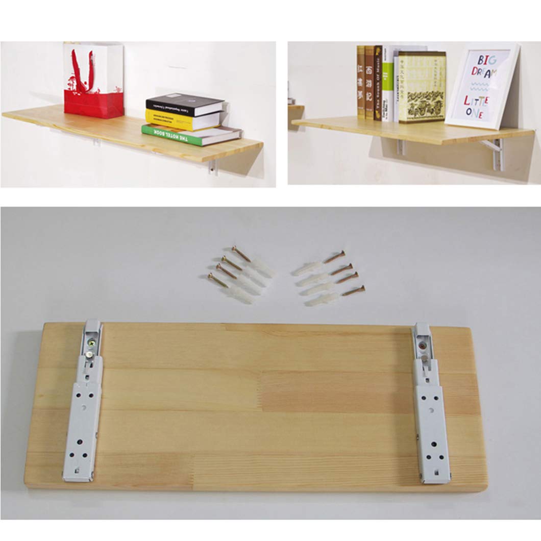 Space-Saving Wall-Mounted Folding Table - Solid Wood Floating Desk for Home Office, Kitchen & Dining | Multi-Functional Workstation for Small Spaces, Computer Work & Meal Prep