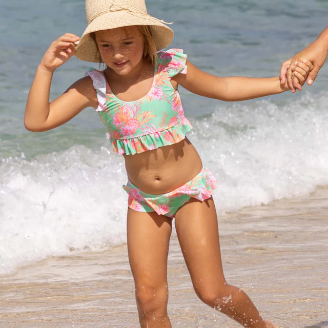 Girls' Snapper Coastal Shells Bikini Swimsuit - Cute Two Piece Bathing Suit for Beach, Pool & Summer Vacations