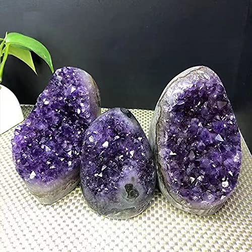 Natural Brazilian Amethyst Geode - Large Purple Crystal Cluster (500g-600g) | Healing Quartz Stone for Home Decor, Meditation & Spiritual Gifts