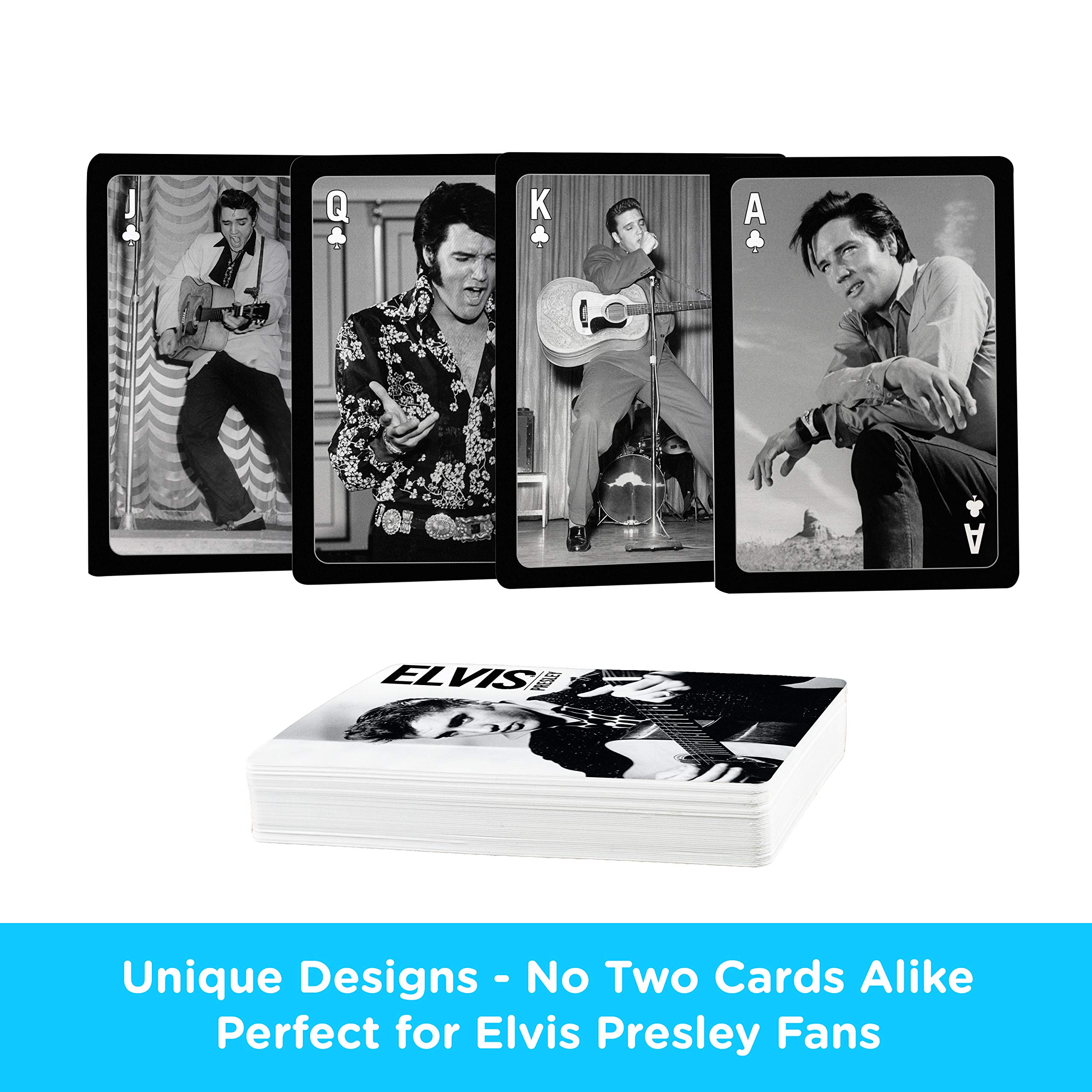 Aquarius Elvis Black and White Playing Cards Deck - Premium Poker Cards for Magic Tricks, Card Games, and Collectibles