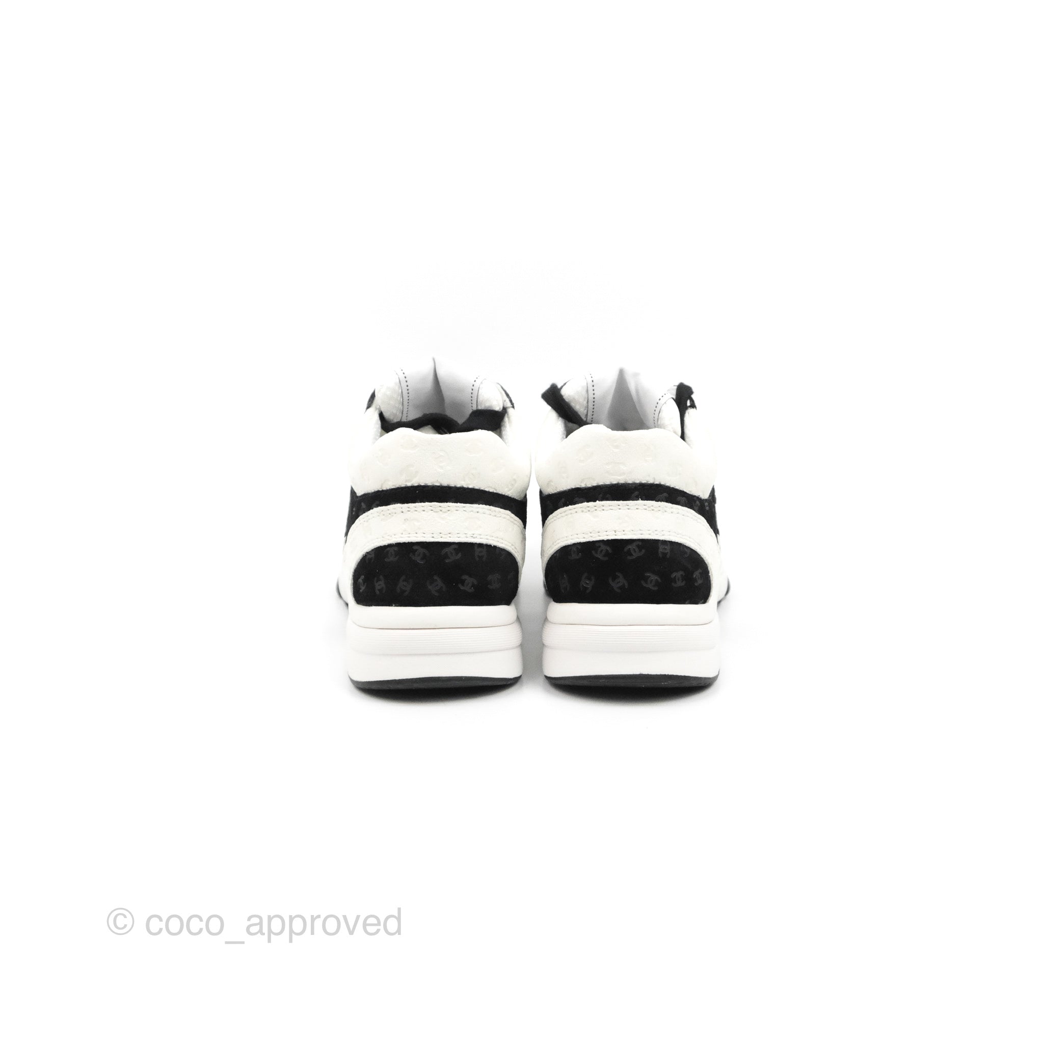 Chanel CC Logo Black & White Sneakers for Women - Size 35 | Fashionable Casual Shoes for Everyday Wear, Office & Weekend Outings