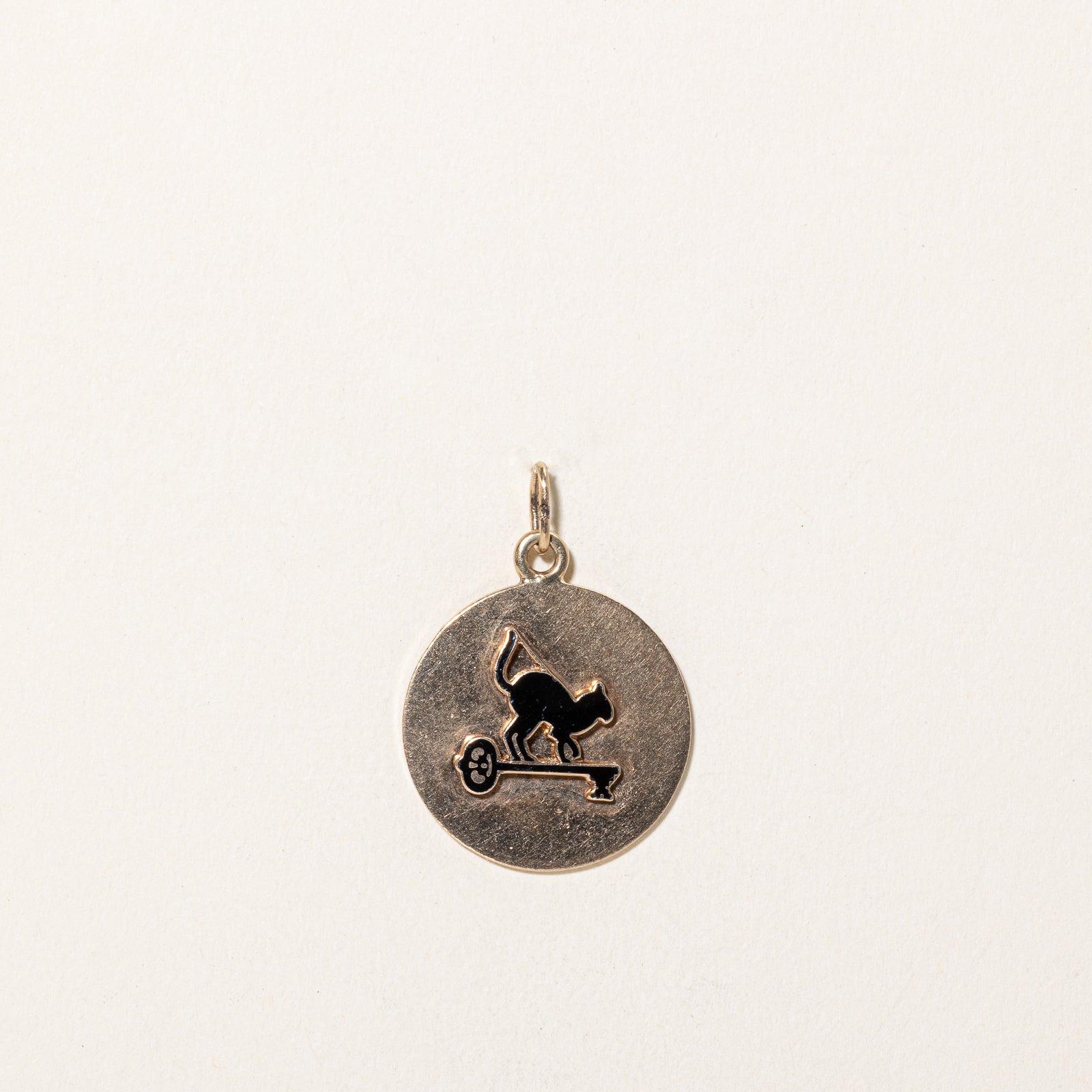 10K Yellow Gold & Enamel Cat Pendant Necklace - Elegant Feline Jewelry Gift for Women - Perfect for Birthdays, Anniversaries & Everyday Wear