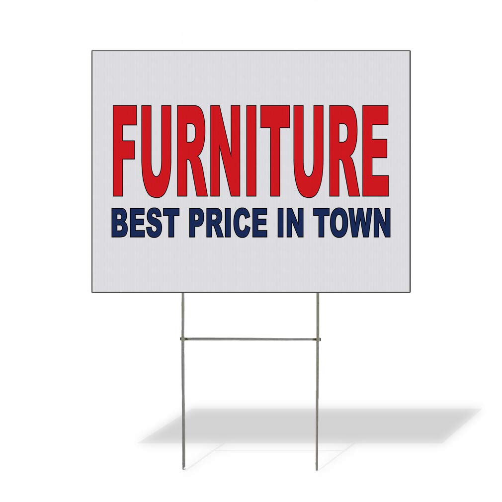 Best Weatherproof Yard Sign for Lawn & Garden - 24x18 Inches Double-Sided Print (Red/Blue) | Durable Outdoor Advertising, Real Estate Signs, Party Decorations
