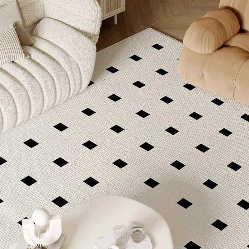 Reign Geometric Grid Spillproof Pet Friendly Area Rug - Non-Slip Washable Living Room Carpet for Dogs & Cats - Perfect for Home, Office, and High Traffic Areas