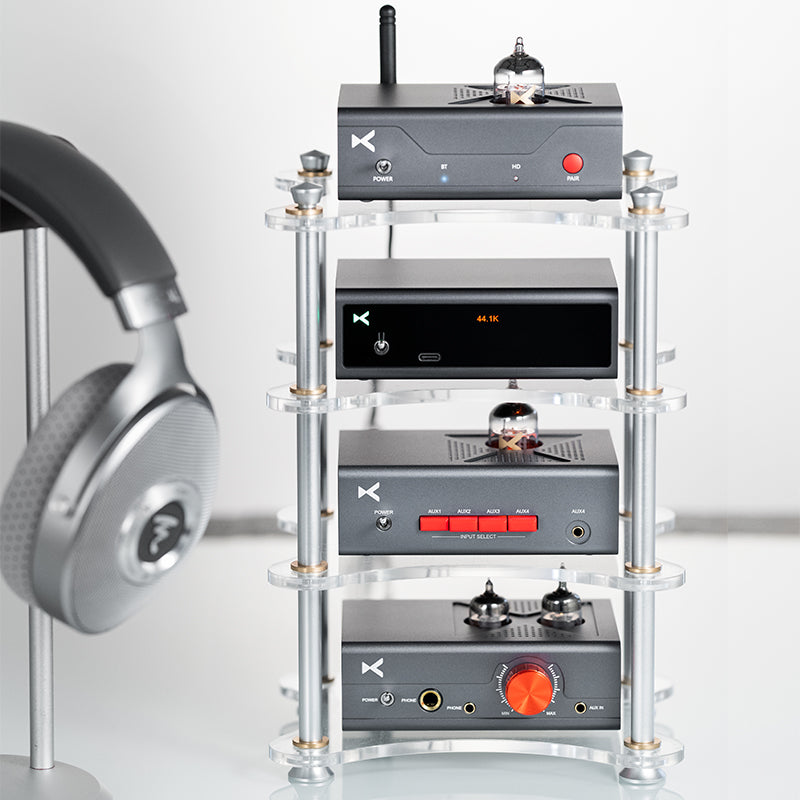 xDuoo X R01 Premium Multilayer Acrylic HiFi Audio Rack - Compact Stand for Small Amps & DACs - Perfect for Home Studio, Office, and Audiophile Setups