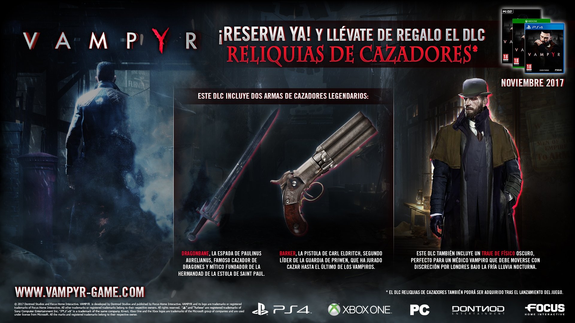 Focus Vampyr - PC Game | Action RPG with Vampire Theme | Perfect for Horror & Adventure Gamers