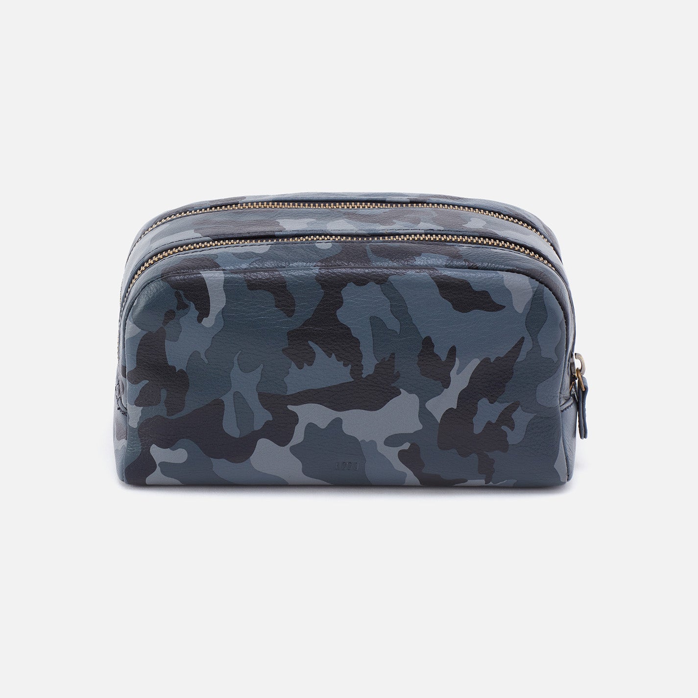 Premium Men's Travel Kit - Silk Napa Leather Toiletry Bag with Blue Camo Design | Perfect for Business Trips, Vacations & Gym Essentials Organization