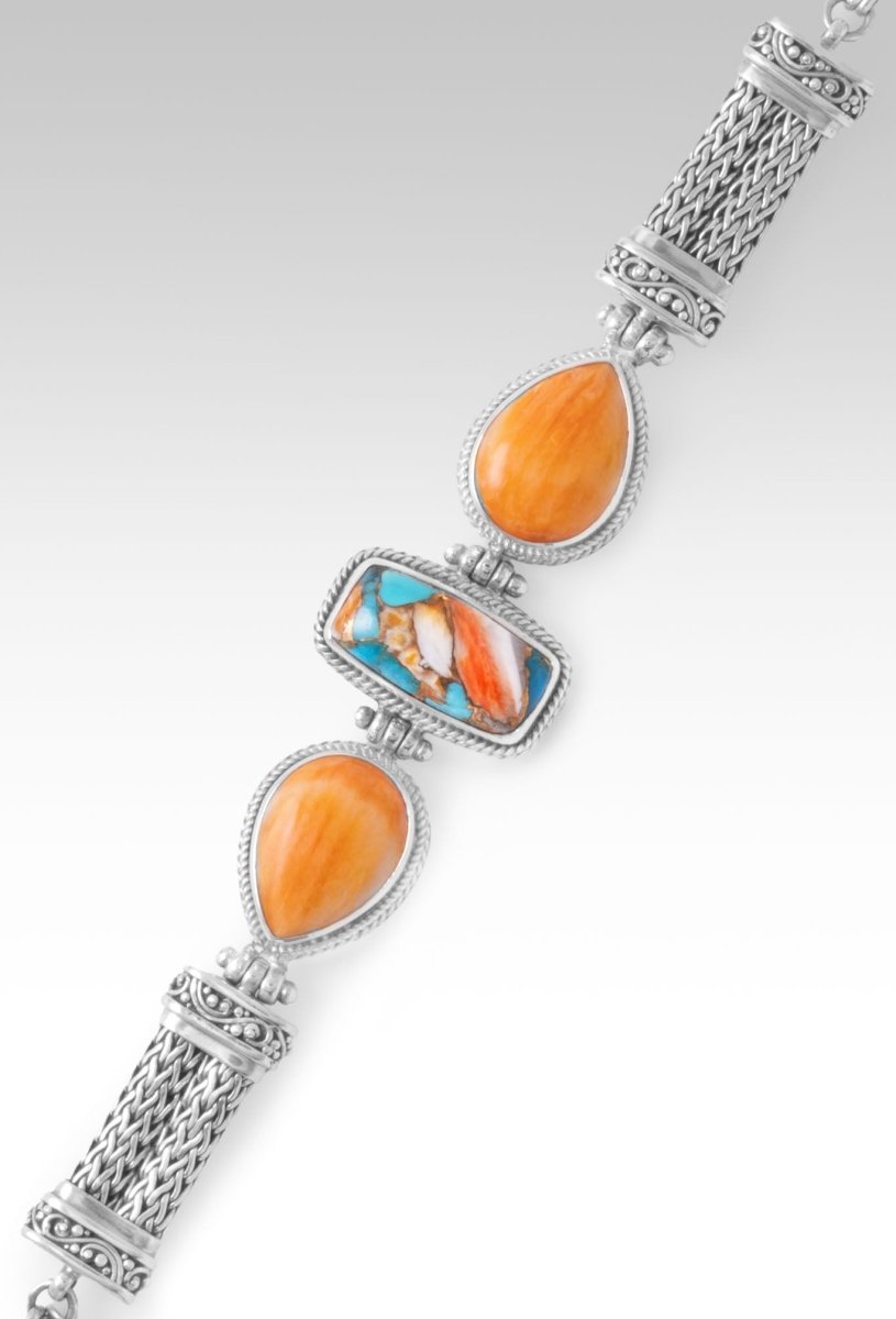 Beautiful World Bracelet™ - Handmade Kingman Turquoise & Spiny Oyster Shell Beaded Jewelry for Women - Perfect for Boho Fashion, Gift Giving & Spiritual Healing